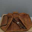 Leather Travel Luggage Bag with Ykk Zipper, Mens Duffle Retro Carry on Handbag (Brown)