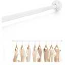 TYRON 1 Psc Small Closet Rod for Hanging Clothes, Adjustable Closet Rod 18 to 30 Inches, 1/2" Diameter, Metal Closet Bar Hanging Rod for Closet Wardrobes Laundry RV (White)