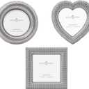 Classic Small Picture frame Set of 3 Cute Mini Photo Frame Set 2.5x2.5 inch for Tabletop Display Desk Picture Frame Perfect for Christams Home Decor Wedding Graduation Milestone Photos -