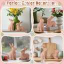 Set of 2 Brown Rustic Easter Bunny Figurines - Distressed Resin Rabbit Statues for Farmhouse Home Decor - Vintage Spring Bunny Ornaments for Tabletop, Mantel & Shelf Display