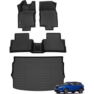 ANBINGO-Floor Mats for Nissan Rogue Sport 2017-2022 (Only for Cargo Tray Highest Position) All Weather Rogue Sport Floor Liners Set Accessories Black (Trunk Mat+Floor Mats)