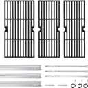 Hiorucet Grill Replacement Parts for Charbroil Signature 3 Burner 463348017, 463372017, for Charbroil Performance 2 Burner 463625219, 463625217, 463673519, Grill Grates Heat Plates Burners Igniters