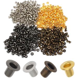 Litoexpe 1/8 Inch (3mm) ID Grommets Eyelets, 800 Pieces Metal Grommet Kit Hole Self Backing Eyelet for Repairing Canvas, Clothes, Leather (4 Colors) (Multicolor)