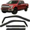 Voron Glass in-Channel Extra Durable Rain Guards for Trucks Ford F150 2015-2020 SuperCrew (fit for Ford F250-F550 17-25), Window Deflectors, Vent Window Visors, 4 Pieces - 220018