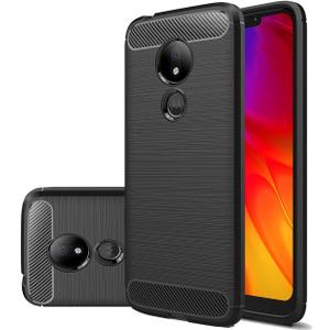 Case for Moto G7 Power/Moto G7 Supra/Moto G7 Optimo Maxx XT1955 Case, Slim Thin Carbon Fiber Phone Case TPU Back Cases Anti-Scratch Shockproof Protective Cover for Motorola Moto G7 Power Black