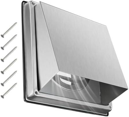 Amazon.com: QWENETO Upgraded 4" Stainless Steel 304 Dryer Vent Cover Outdoor - Rubber Cushioned Non-Return Flap (Noise Reduction) Air Vent with Built-in Fly Screen & 6 Screws for Bathroom Exhaust Vent Office Home : Appliances