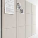 Bumusty Large Cork Board 47"x35" Alternative - 12 Pack Felt Wall Tiles with 70 Safe Removable Adhesive Tabs, 30 Pushpins, Cork Boards for Walls Pin Board Bulletin Board Office Decor (Oatmeal)