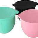 Silicone Liners for KitchenAid 5 Quart Stand Mixer - Stand Mixer Accessories for 4.5 Quart Mixer, No More Mixer Bowls Needed - 3 Liners & 3 Lids, Green & Pink & Black