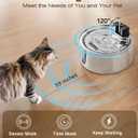 CEESC Cordless Cat Water Fountain Stainless Steel, 4L/135oz Automatic Pet Water Dispenser with Motion Sensor, Multi-Filtration, Ultra Quiet Pump, Long-Lasting 4000mAh Battery for Indoor Cats & Dogs