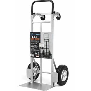 SIMPLI-Magic 2-in-1 Convertible Hand Truck & Dolly - 800 lb Capacity Heavy Duty Folding Platform Cart with Rubber Wheels for Moving Boxes, Furniture & Appliances