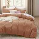 Bedsure Taupe Duvet Cover Full Size - 3 Pieces Prewashed Extra Soft Cotton-Like Bedding Set, Includes 1 Duvet Cover 80x90 Inches with Zipper Closure & 2 Pillow Shams, Comforter Not Included