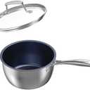 titaudou Sauce Pan, Nonstick Saucepan with Lid, 2.2 Quart Titanium & Stainless Steel Multipurpose Small Sauce Pot with Lid for Home Kitchen, PFOA Free, Dishwasher & Oven Safe, All Stovetop Compatible