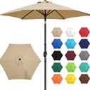 Yaheetech 9FT Outdoor Patio Umbrella, Outdoor Table Umbrella with Push Button Tilt and Crank, Yard Sun Shade, UV Protection Waterproof for Garden/Deck/Backyard/Pool (Tan)