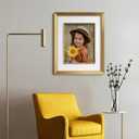 Yaetm 16x20 Gold Picture Frame with Decorative Inner Frame & Tempered Glass, Display 11x14 Photos with Mat on Wall - Portrait or Landscape - Ideal for Office & Home Dcor (Gold, Single)