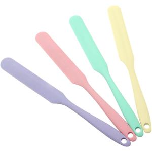 4 Pcs Silicone Jar Spatula, Non-Stick Heat Resistant Cake Cream Spatulas Set, 9.8 inch Cake Cream Butter Spatulas(4 colors