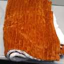 Burnt Orange Sherpa Fleece Throw Blanket 50x60 for Couch Sofa Bed,Double Side Soft Fuzzy Cozy Plush Thick Flannel Blanket with Striped Design Gift for Mother Woman