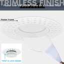 LUXRITE 4 Inch Trimless LED Recessed Lights with Junction Box, 15W, 1200LM, 4 Count