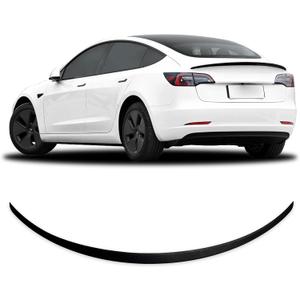 Spoiler Fit for Tesla Model 3 2017-2023, ABS Material OEM Original Rear Spoiler Wing Rear Trunk Lip, Matte Black Sporty Appearance Tesla Model 3 Accessories