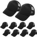 OKBA 10 Pack Sublimation Blank Baseball Cap Adjustable Hat Polyester Mesh Trucker Hats for Men and Women (One Size)