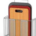 Simple Houseware Over Cabinet Door Organizer, 12.5"Wx3.75"Dx18"H, Mesh Silver