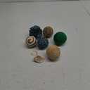 6 Pcs 3.5in Summer Spherical Decorative Balls - Blue & Green Rattan Balls with Twine for Vase & Bowl Fillers