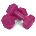 RBX 4lb Pair Hex Dumbbells, 2lb Each, Hex Shape for Stability, Compact for Easy Portability, Dumbbell Set for Strength Training, Cardio, Walking, and More, All Fitness Levels (Raspberry), Set of 2