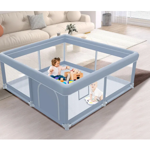 XVISHX Baby Playpen, 79''x79'' Extra Large Playpen for Babies and Toddlers, Baby Fence Play Pen for Indoor & Outdoor, with Soft Breathable Mesh Grey