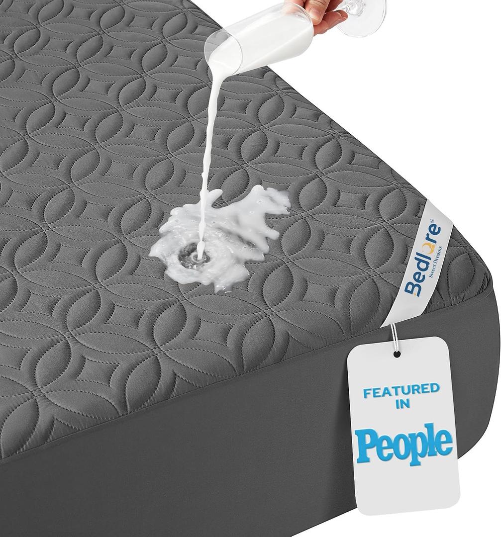 BEDLORE Waterproof Mattress Protector, Queen Size Mattress Pad Noiseless