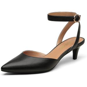 DREAM PAIRS Kitten Heels for Women Low Heel Dress Shoes Wedding Dress Closed Toe Pump Shoes Luna (9, Black)