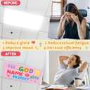 8 Pcs Fluorescent Light Covers with 80 Magnets Decorative for Classroom Ceiling Lights 4 x 2 Feet Magnetic Light Cover Filter Easy Install for Office Hospitals Drop Home Ceiling Supplies (Bible)