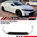 Front Bumper Lip Splitter Compatible with 11th Honda Civic 2025+, Yofer Design 2 Tone Painted Spoiler Body Kit, Pearl White Black