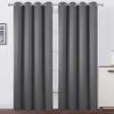 LEMOMO Blackout Curtains 66 x 84 inch/Frost Grey Curtains Set of 2 Panels/Thermal Insulated Room Darkening Bedroom Curtains