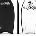 SALT LIFE Boogie Board Bodyboard, EPS Core, HDPE Slick Bottom, Leash, 39'' Green Skull & Hooks
