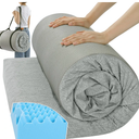 HOMBYS Thick Egg Crate Memory Foam Camping Mattress for Outdoor Sleeping, 3 Inch Roll Up Porable Pad Mat with Knitted Cover for Travel Truck Bed Tent