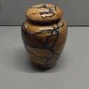 Mango Wood & Resin Cremation Urn for Human & Pet Ashes - Dog Paw, Marble, Wood Grain Pattern - Decorative Urn - Medium - 80 lbs