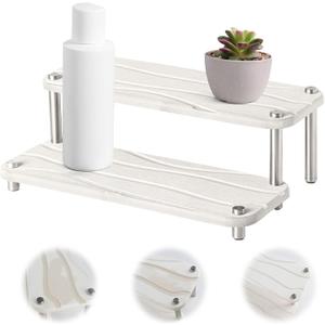 Stone Drying Tray For Bathroom Counter,2 Tier Water Absorbing Bathroom Tray for Kitchen Sink Organizer,Diatomaceous Earth Drying Sponge Soap Holder (white)