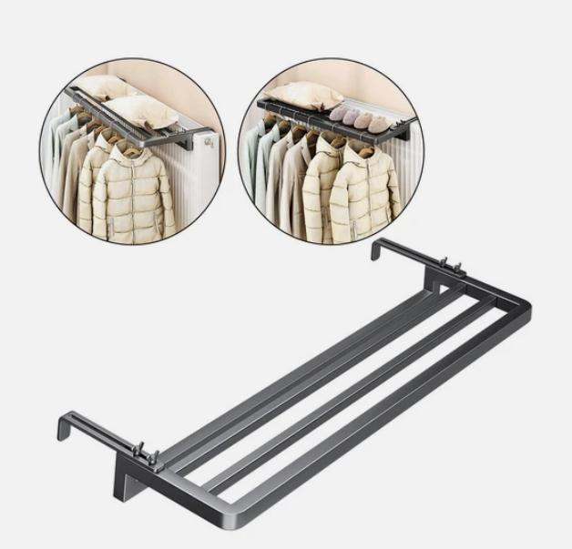 Carbon Steel Towel Rail No Drilling Required Neatly Hang Towels and Bathrobes