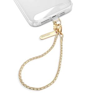 MOUTAKEY Phone Wrist Strap Metal Phone Chain Wristlet Strap Detachable iPhone Lanyard Wrist with 2 Tether Tabs iPhone Charm Strap for Women Girls Shopping Traveling Party Walking Gold