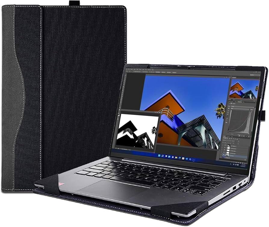 Laptop Case Cover for 13.3 inch Lenovo ThinkPad X13 Gen3 Gen2&ThinkPad L13 Yoga Gen3 Gen4&Yoga 6 13ALC7 13ABR8，2 in 1 PU Leather Notebook PC Bag Protective Shell Sleeve (Dark Grey)