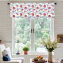 Fanghui Watermelon Rod Pocket 1 Panel Summer Curtains Rod Pocket Valances Wave Stripe Blackout Drapes Window Valance Sakura 54x18 in Cute Kitchen Curtains Bathroom Bedroom Living Room Decor