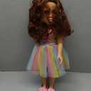 ZITA ELEMENT 18 Inch American Doll with Doll Clothes and Accessories Including 18 Inch Doll Rainbow Dress Bow Bag Shoes Hairpin Necklace for Kids