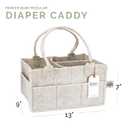 Parker Baby Diaper Caddy - Nursery Storage Bin and Car Organizer for Diapers and Baby Wipes - White, Regular