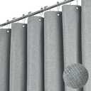 BTTN Grey Fabric Shower Curtain, 230GSM Linen Textured Heavy Duty Cloth Shower Curtain Set with Hooks, Waterproof Neutral Weighted Hotel Luxury Decorative Shower Curtains for Bathroom(Gray, W72xH72) (72"W x 72"L (Pack of 1), Grey)