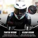 TRIANGLE Motorcycle Helmets Full face Helmet for Adults Men and Women Dual Visor with Internal Sunshield DOT Approved, M