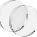 CiaoHER 1in Thickness 5in Diameter Acrylic Disc Display Block Clear Polished Round Pedestal Stand Riser 5" x 5" x 1", 2 Pack