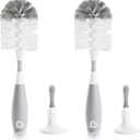 Munchkin Bristle Bottle Brush, Grey, 2 Pack (Grey and White)