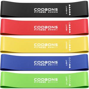 Resistance Bands for Working Out, Exercise Bands Resistance Bands Set with 5 Resistance Levels, Latex Loop Bands for Women Men, Workout Bands for Legs, Glutes, Strength Training, Yoga, Home Gym (10-40LB Colorful)