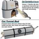 Pet 4-in-1 Cat Tunnel, Carrier, House & Scratcher – Detachable and Combinable – Indoor Beds, Outdoor Use, Cat Toys & Furniture (Gray)