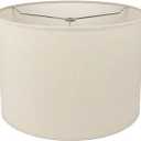 12" Wx 10" H Drum Lampshades, No Assembly Required, Fabric Lampshade for Table Lamp, Bedside Lamp, Floor Lamp, Metal Spider Fitter, Beige