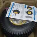 (2 Pack)15x6-6 Lawn Mower Tire and Wheel,Tubeless 15x6.00-6nhs Lawn Mower Tire and Rim,3/4" and 5/8" Bearing,1"Bushings,3" Offset Hub,Compatible with Riding Mowers Front Wheel